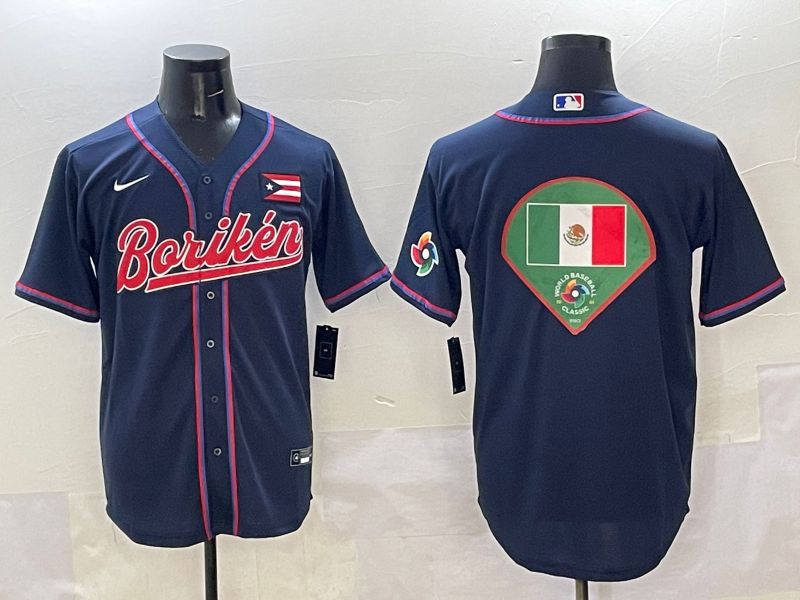 Men Puerto Rico Blank Blue Joint Name 2025 Nike MLB Jersey style 16->more jerseys->MLB Jersey